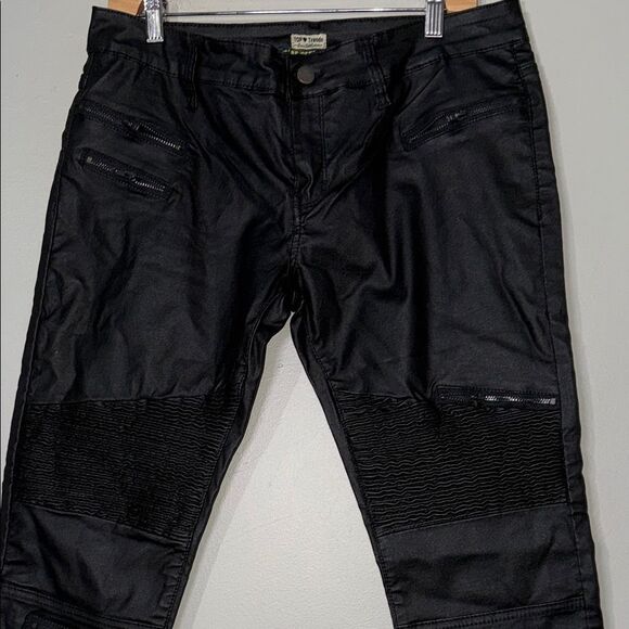 Black Biker Style Pants - Picture 4 of 14